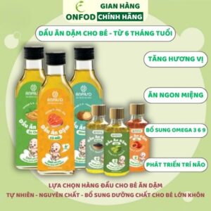 Dầu ăn dặm cho bé ANPASO ONFOD Set dầu Oliu Óc Chó Cá Hồi Mè 50ml Dầu Chiên Xào 100ml