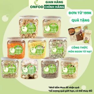 Combo set 9 hạt dinh dưỡng ONFOD cho bé ăn dặm yến mạch hạt chia đậu gà đậu hà lan đậu lăng đỏ hạt kê